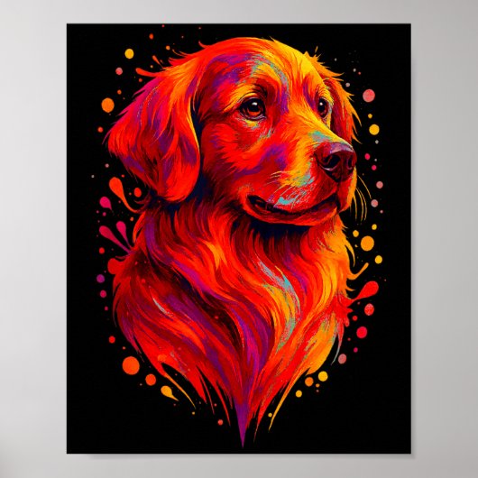 Golden Retriever Art Rtrait For Dog Owners  Poster (Voorkant)