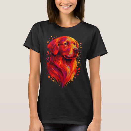 Golden Retriever Art Rtrait For Dog Owners  T-shirt (Voorkant)