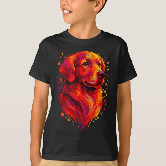 Golden Retriever Art Rtrait For Dog Owners  T-shirt (Voorkant)