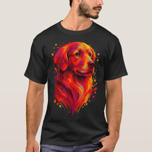 Golden Retriever Art Rtrait For Dog Owners  T-shirt (Voorkant)