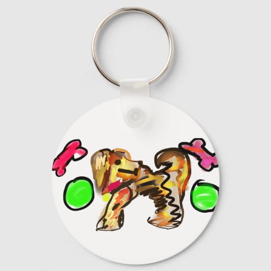 Golden retriever art sleutelhanger (Voorkant)