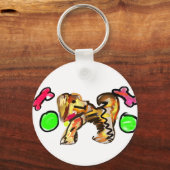 Golden retriever art sleutelhanger (Voorkant)