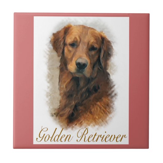 Golden Retriever Art Tegeltje (Voorkant)