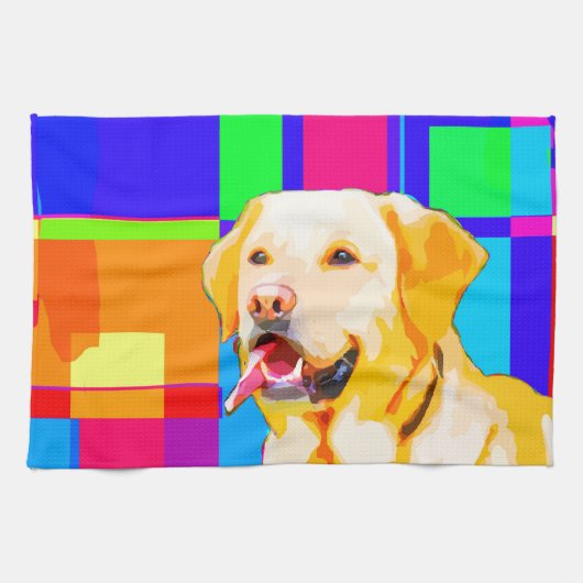 Golden Retriever Art Theedoek (Horizontaal)