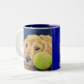 Golden Retriever art Tweekleurige Koffiemok (Voorkant links)