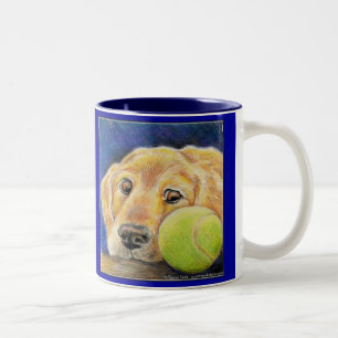 Golden Retriever art Tweekleurige Koffiemok
