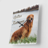 Golden Retriever Art Vierkante Klok (Hoek)