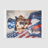 Golden Retriever as Uncle Sam with USA flag - Tissuepapier (Voorkant)