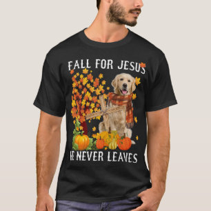 Golden Retriever Autumn Herfst voor Jezus die hij  T-shirt