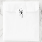 Golden Retriever Autumn Stride Ronde Sticker (Tas)
