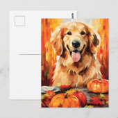 Golden Retriever Autumn Thanksgiving Briefkaart (Voorkant / Achterkant)