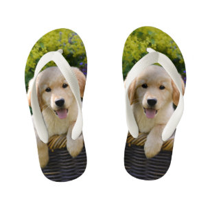 Golden Retriever Baby Dog Puppy Funny Foto - Kinde Kinder Teenslippers
