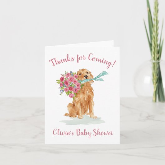 Golden Retriever Baby shower bedankkaarten Bedankkaart (Voorkant)