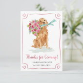 Golden Retriever Baby shower bedankkaarten Bedankkaart (Staand voorkant)