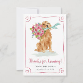 Golden Retriever Baby shower bedankkaarten Bedankkaart