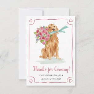 Golden Retriever Baby shower bedankkaarten Bedankkaart