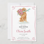 Golden Retriever Baby Shower Invite Kaart (Voorkant)