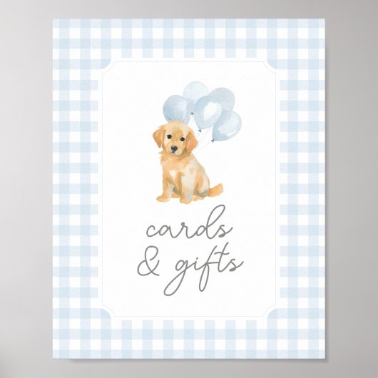 Golden Retriever Baby shower Kaarten en Geschenken Poster (Voorkant)