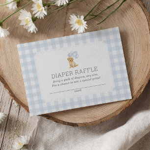 Golden Retriever Baby shower Luier Raffle Ticket Informatiekaartje