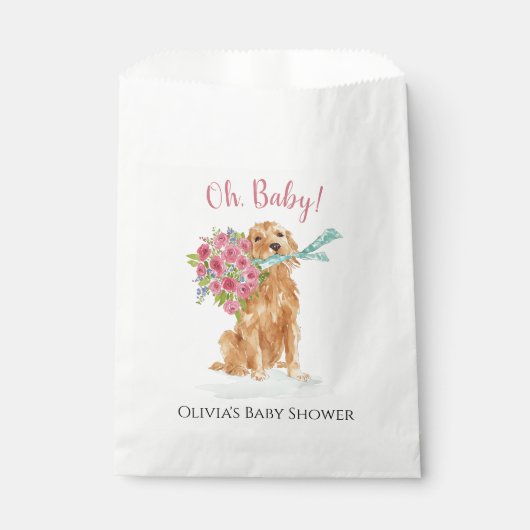 Golden Retriever Baby shower Treat Bag Bedankzakje (Voorkant)