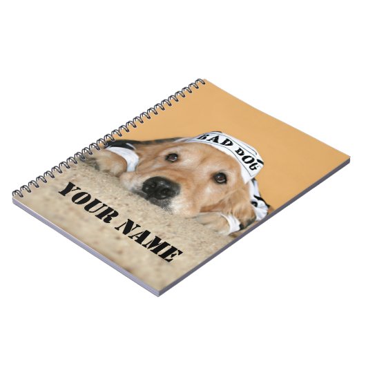 Golden Retriever Bad Dog gevangene Notitieboek (Linkerzijde)