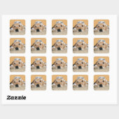 Golden Retriever Bad Dog Gevangene Vierkante Sticker (Vel)