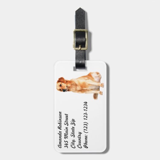 Golden Retriever Bagagelabel (Voorkant verticaal)