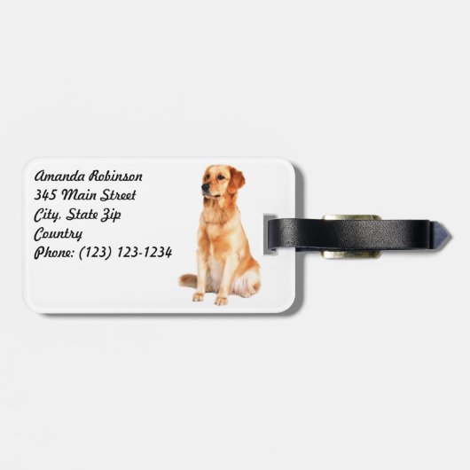 Golden Retriever Bagagelabel (Achterkant horizontaal)