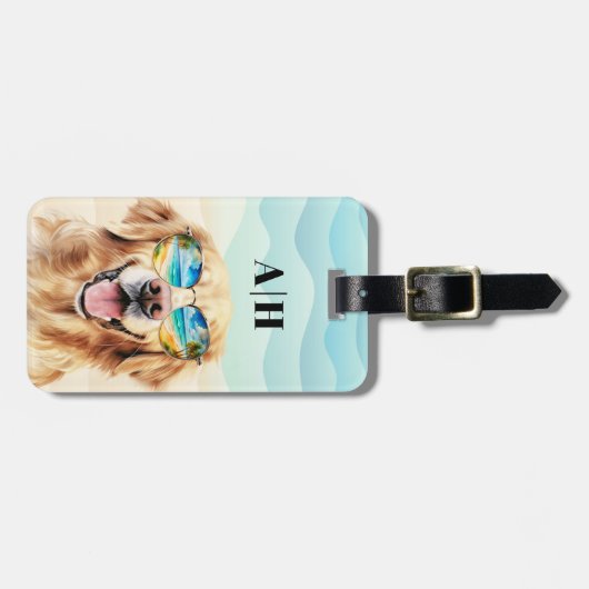 Golden Retriever Bagagelabel (Voorkant horizontaal)