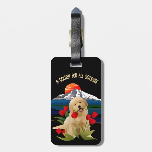 Golden Retriever Bagagelabel (Achterkant verticaal)