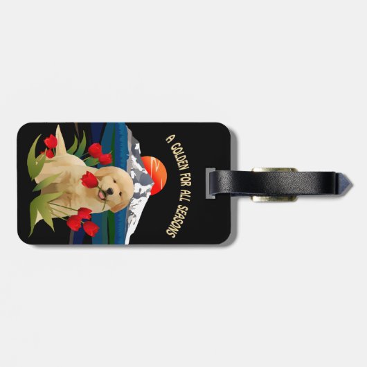 Golden Retriever Bagagelabel (Achterkant horizontaal)