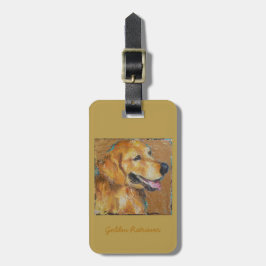 Golden Retriever, bagagelabel of sleutelketen