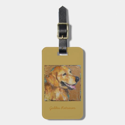 Golden Retriever, bagagelabel of sleutelketen (Voorkant verticaal)