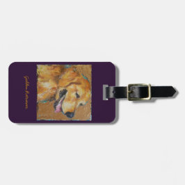 Golden Retriever, bagagelabel of sleutelketen