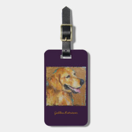 Golden Retriever, bagagelabel of sleutelketen