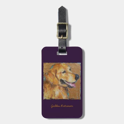 Golden Retriever, bagagelabel of sleutelketen (Voorkant verticaal)