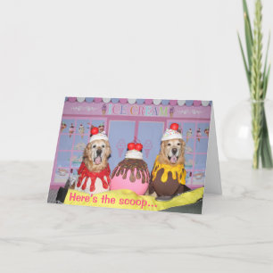 Golden Retriever Banana Split Birthday Kaart