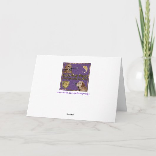 Golden Retriever Banana Split Verjaardag Kaart (Achterkant)