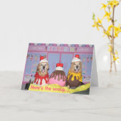 Golden Retriever Banana Split Verjaardag Kaart (Gele Bloem)