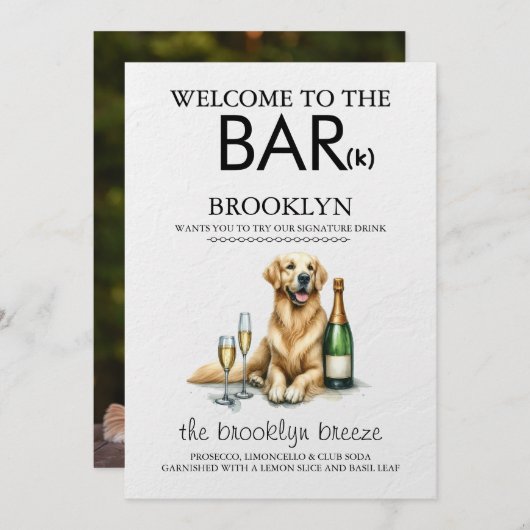 Golden Retriever Bar Menu (Voorkant / Achterkant)