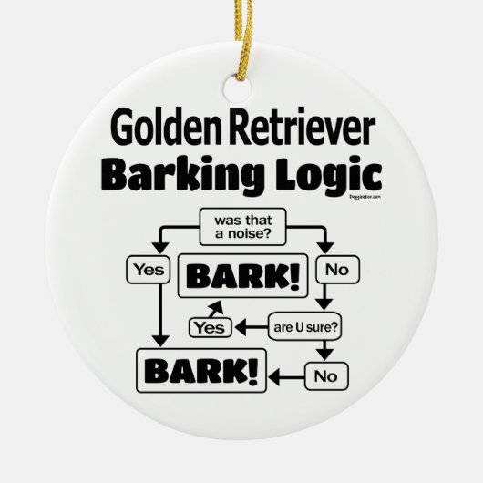 Golden Retriever Barking Logic Keramisch Ornament (Voorkant)
