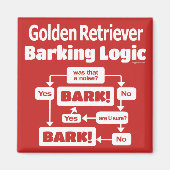 Golden Retriever Barking Logic Magneet (Voorkant)