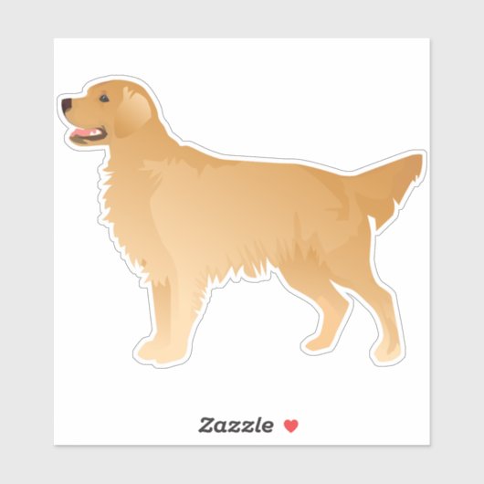 Golden Retriever Basic Hondenras Silhouette Sticker (Vel)