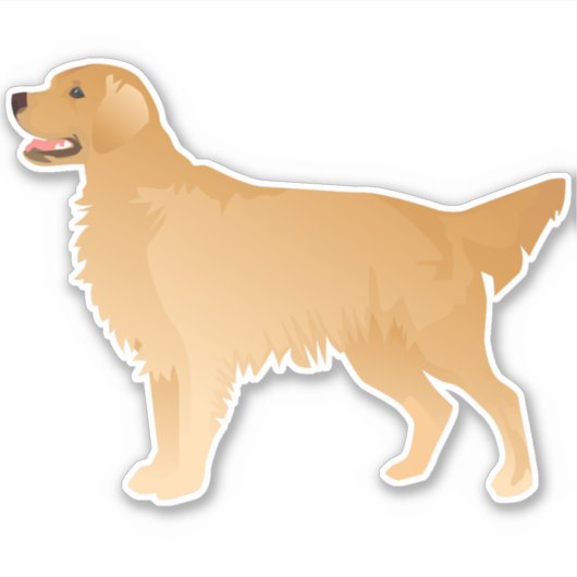 Golden Retriever Basic Hondenras Silhouette Sticker (Voorkant)