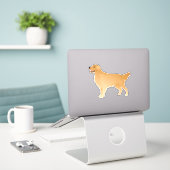 Golden Retriever Basic Hondenras Silhouette Sticker (Laptop op bureau)