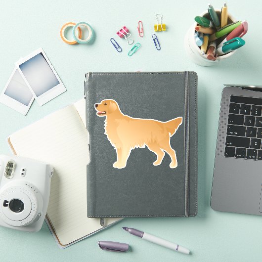 Golden Retriever Basic Hondenras Silhouette Sticker (iPad Cover)