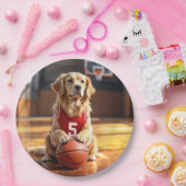Golden Retriever basketbalspeler Papieren Bordje (Feest)