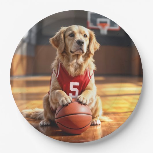 Golden Retriever basketbalspeler Papieren Bordje (Voorkant)