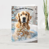 Golden Retriever Bath Verjaardag Humor Kaart (Voorkant)