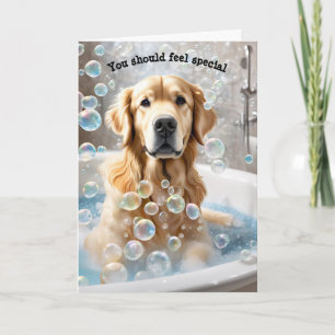 Golden Retriever Bath Verjaardag Humor Kaart